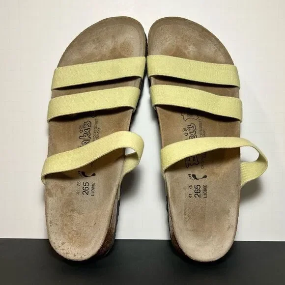 Womens BIRKIS by Birkenstock Yellow Three Strap Sandals / Size 10 - Picture 5 of 8